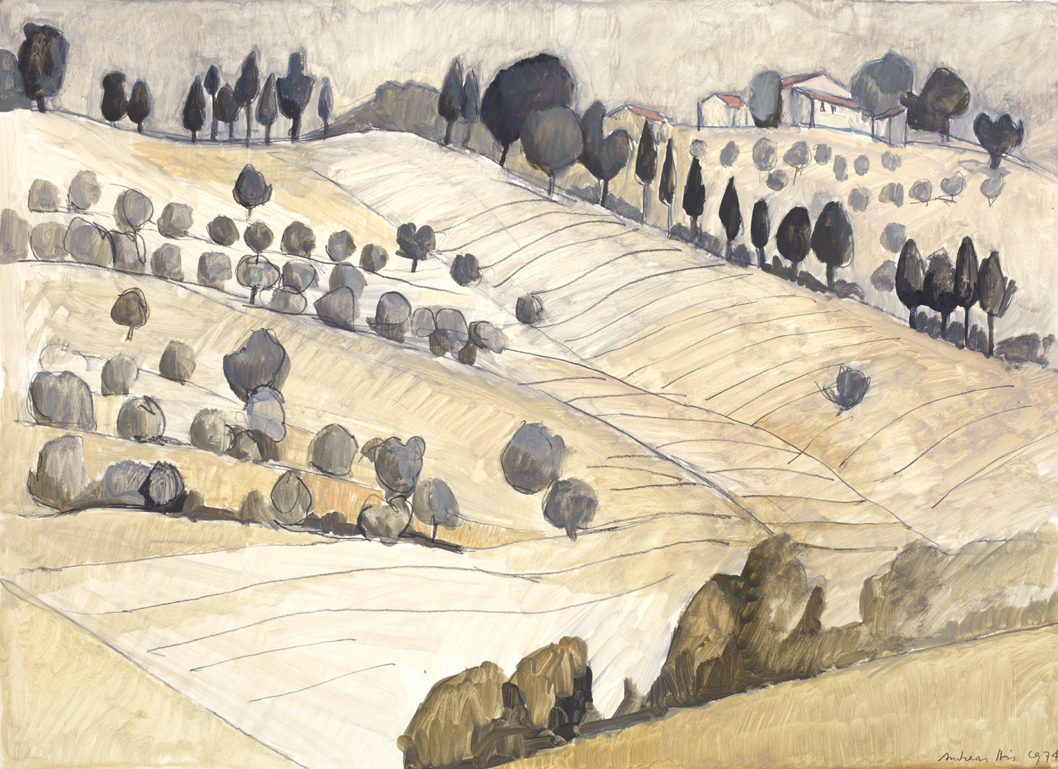 A_His_74_01 Landschaft in der Toskana, 1974