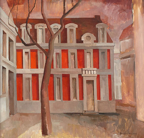 a_his_70_01w Rotes Haus an stillem Platz, 1970